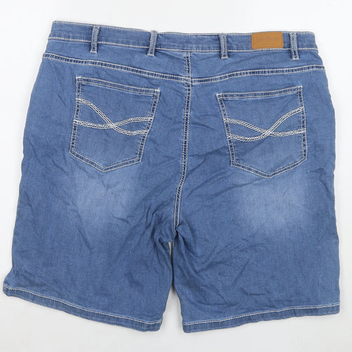 John Baner Womens Blue Cotton Bermuda Shorts Size 26 L10 in Regular Zip