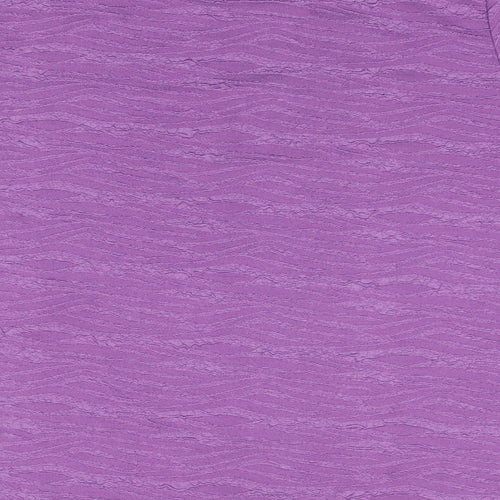 EWM Womens Purple Polyester Basic T-Shirt Size L Round Neck