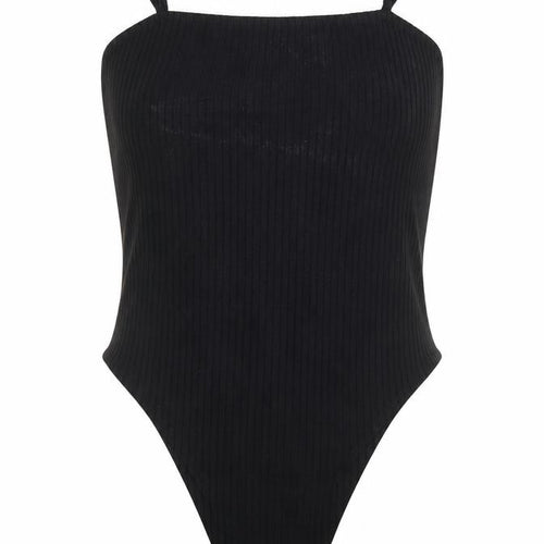Topshop Womens Black Viscose Bodysuit One-Piece Size 10 Snap