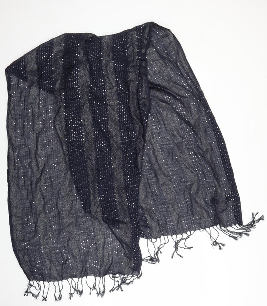 Front view of Marks & Spencer women’s blue modal scarf - sequin detail