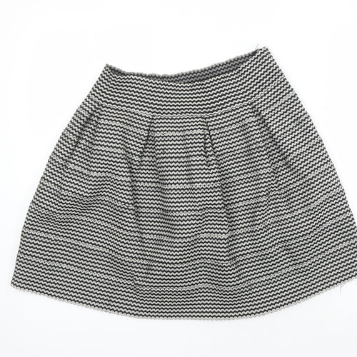 Tacera Womens Multicoloured Polyester A-Line Skirt Size M Zip