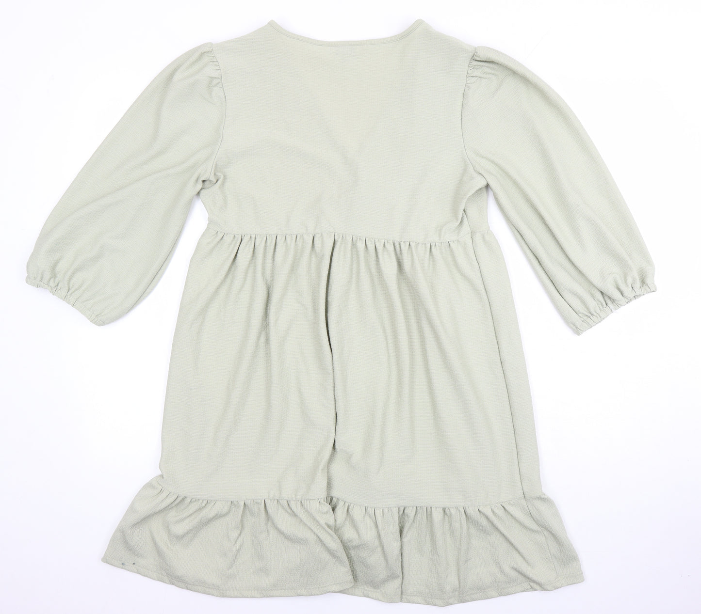 Miss Selfridge Womens Green Polyester Tunic Blouse Size 12 V-Neck