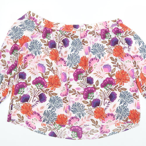 INC Womens Multicoloured Floral Polyester Tunic Blouse Size XL Off the Shoulder