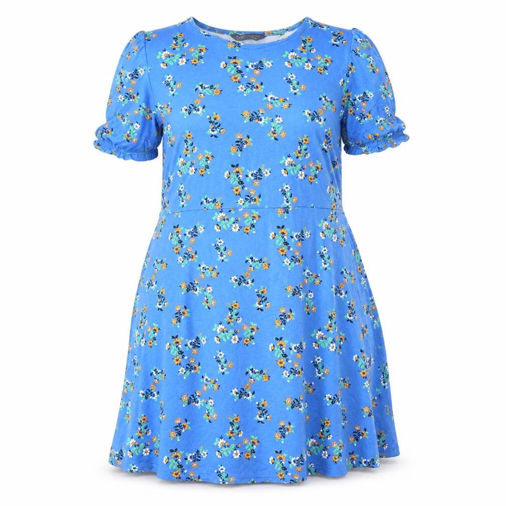 M&S Collection Womens Multicoloured Floral Viscose A-Line Size 16 Round Neck