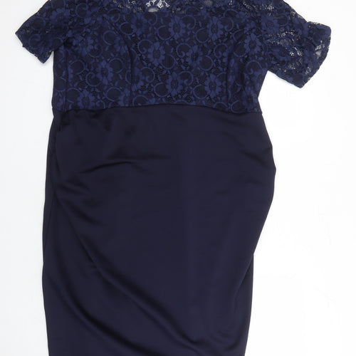 Dorothy Perkins Womens Blue Nylon A-Line Size 22 Round Neck Zip - Maternity