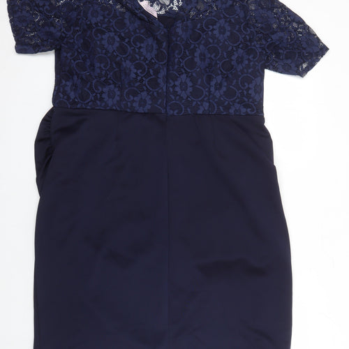 Dorothy Perkins Womens Blue Nylon A-Line Size 22 Round Neck Zip - Maternity