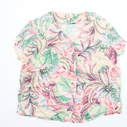 Pretty Secrets Womens Multicoloured Floral Viscose Kimono Pyjama Top Size 12 Button