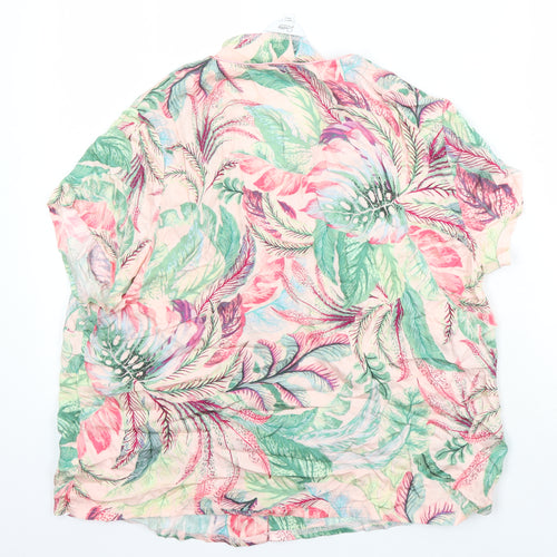 Pretty Secrets Womens Multicoloured Floral Viscose Kimono Pyjama Top Size 12 Button