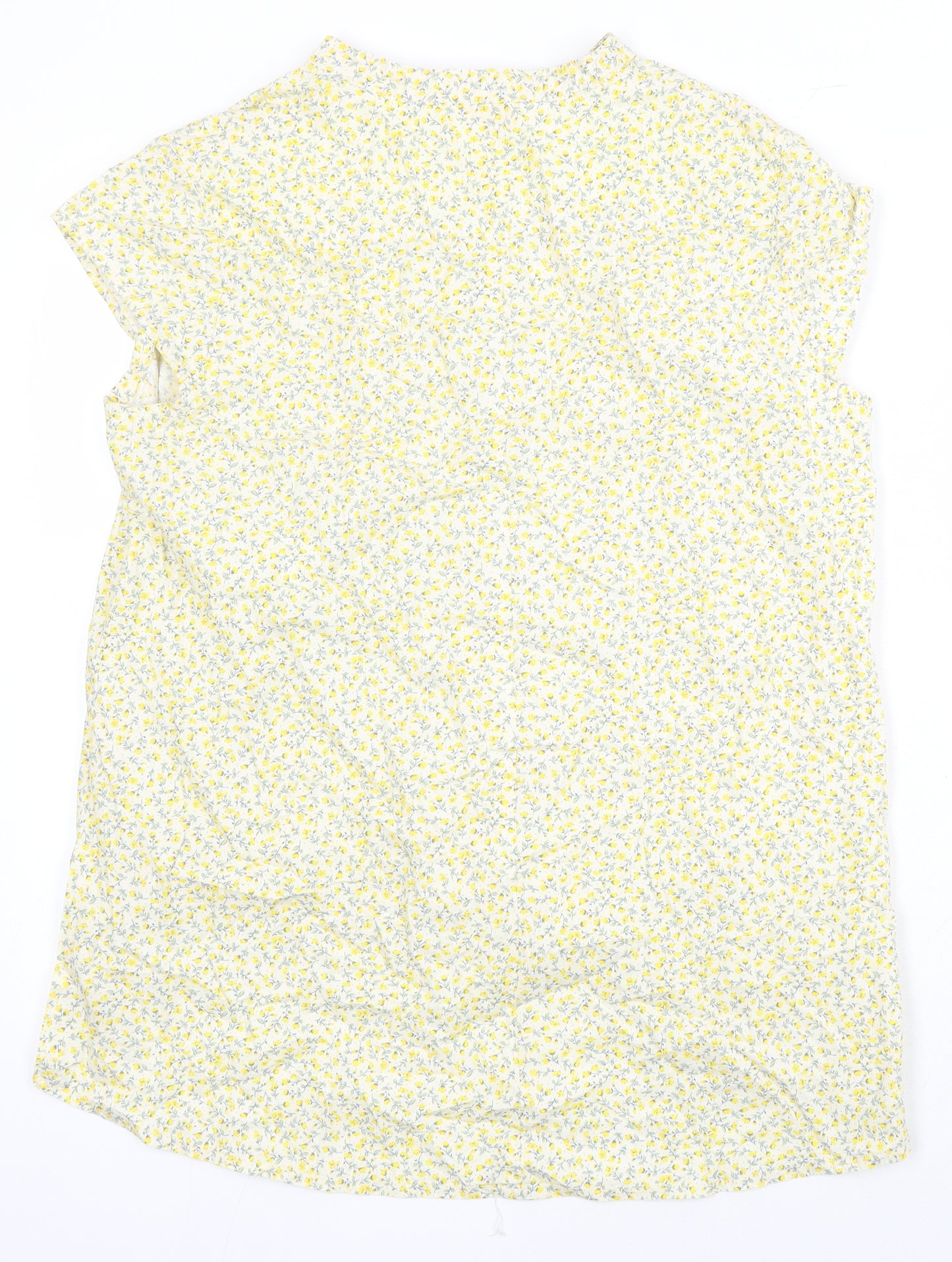 Kristina Anna Womens Multicoloured Floral 100% Cotton Basic Button-Up Size M Henley
