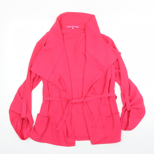 NEXT Womens Pink Polyester Kimono Blouse Size 10 Collared - Jacket blouse with pockets