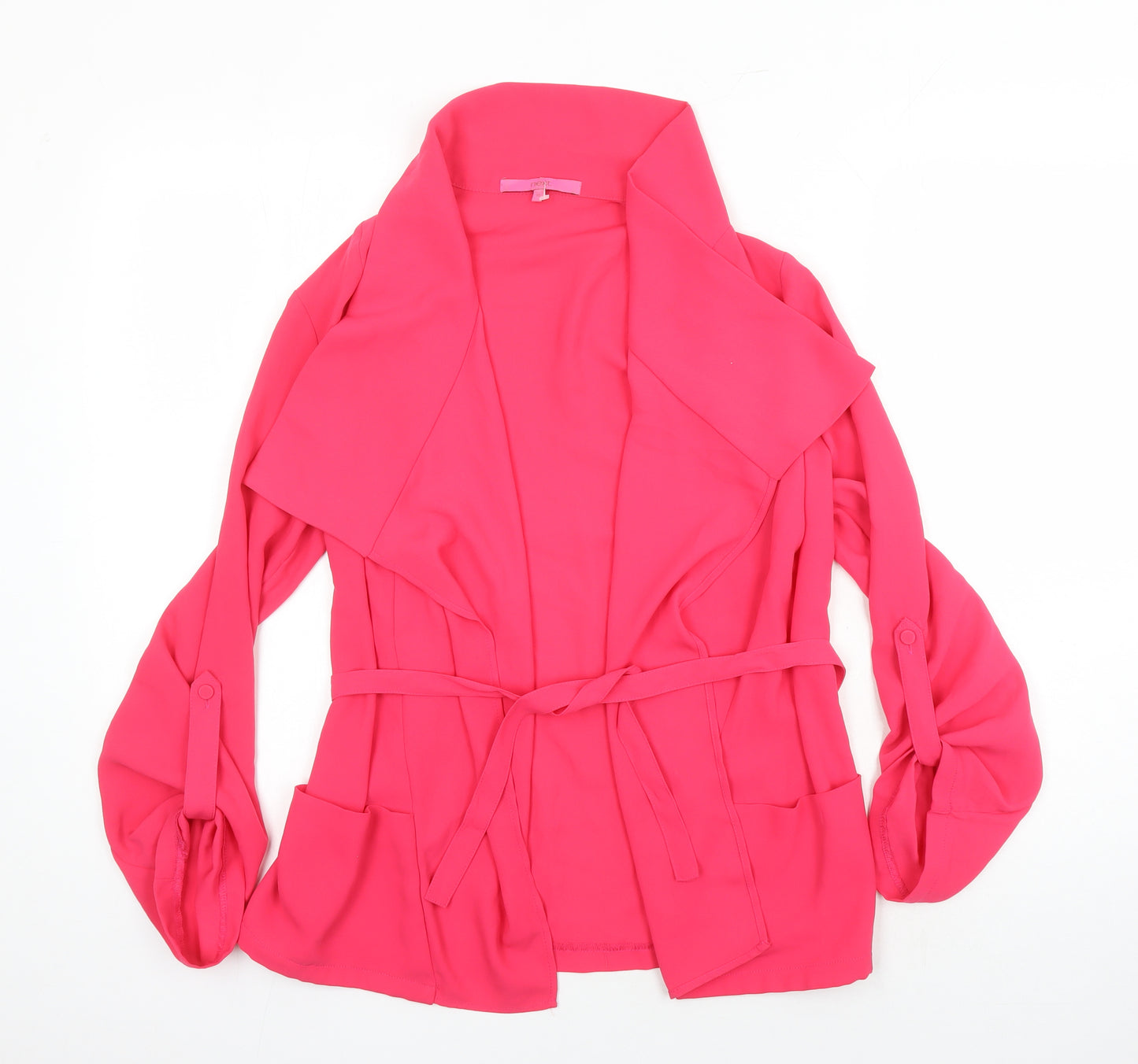 NEXT Womens Pink Polyester Kimono Blouse Size 10 Collared - Jacket blouse with pockets