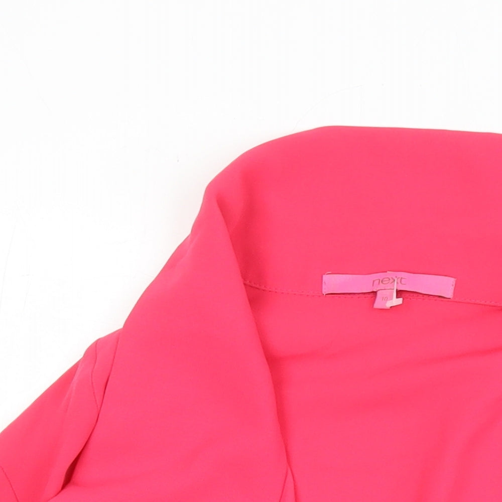 NEXT Womens Pink Polyester Kimono Blouse Size 10 Collared - Jacket blouse with pockets