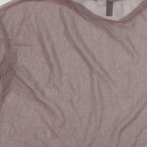 H&M Womens Pink Polyester Basic T-Shirt Size S Round Neck