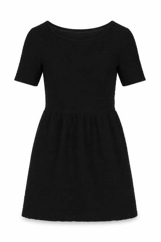 Front view of Dorothy Perkins women’s black polyester a-line, size UK 10, round neck pullover