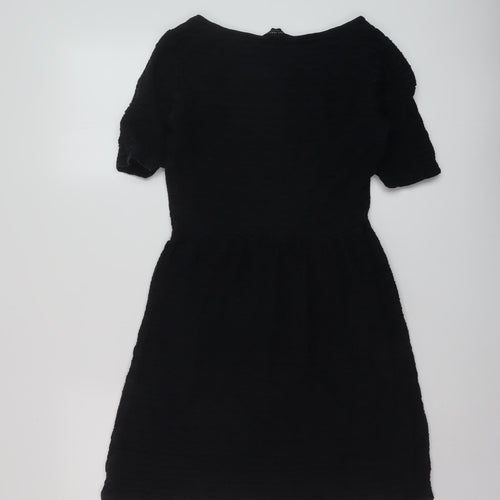 Dorothy Perkins Womens Black Polyester A-Line Size 10 Round Neck Pullover
