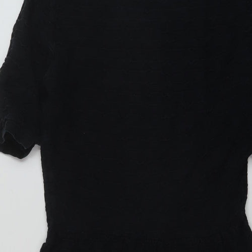 Dorothy Perkins Womens Black Polyester A-Line Size 10 Round Neck Pullover