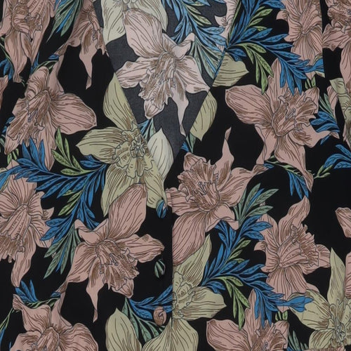 VILA Womens Multicoloured Floral Polyester A-Line Size 10 V-Neck Button