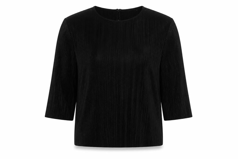 Marks & Spencer Womens Black Polyester Basic Blouse Size 10 Round Neck