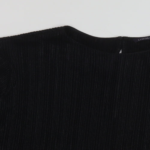 Marks and Spencer Womens Black Polyester Basic Blouse Size 10 Round Neck