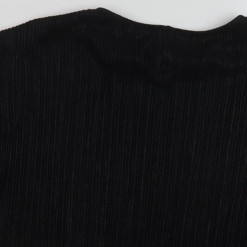 Marks and Spencer Womens Black Polyester Basic Blouse Size 10 Round Neck