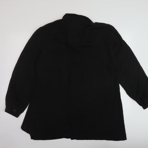 MICHA Womens Black Polyester Basic Button-Up Size 20 Collared
