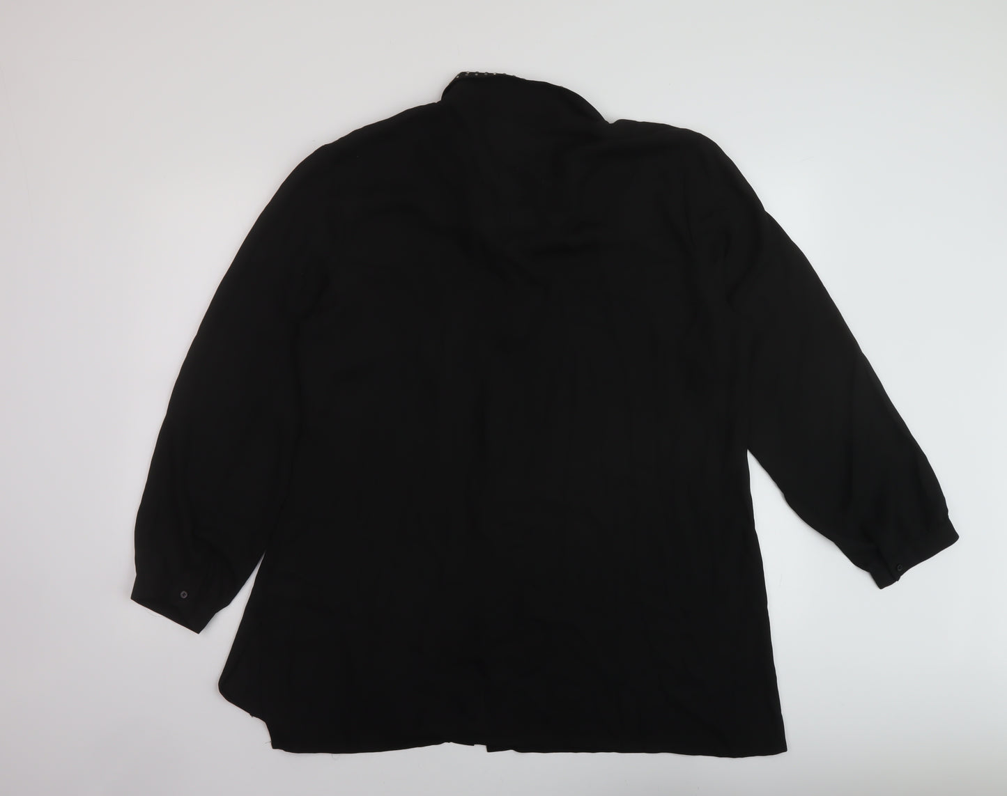 MICHA Womens Black Polyester Basic Button-Up Size 20 Collared