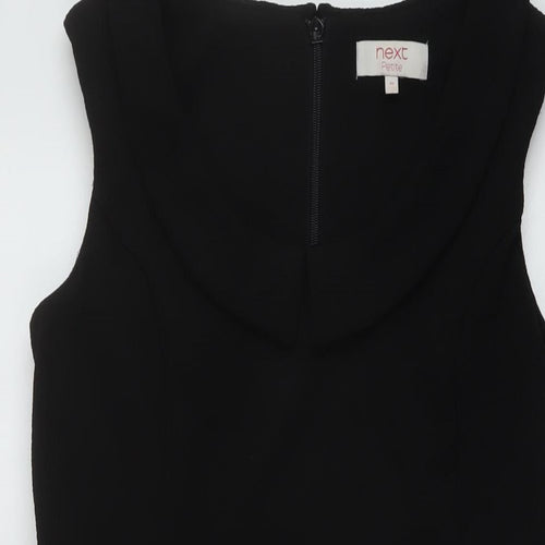 NEXT Womens Black Polyester A-Line Size 10 Round Neck Zip