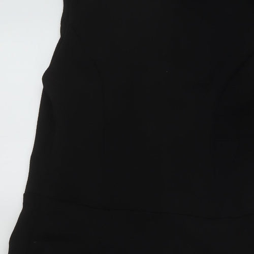 NEXT Womens Black Polyester A-Line Size 10 Round Neck Zip