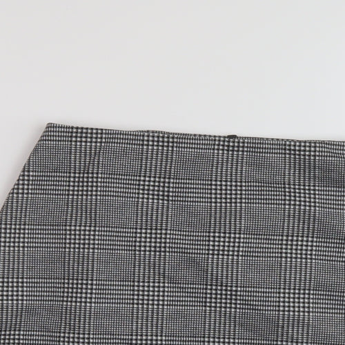 Marks and Spencer Womens Grey Plaid Polyester Mini Skirt Size 6