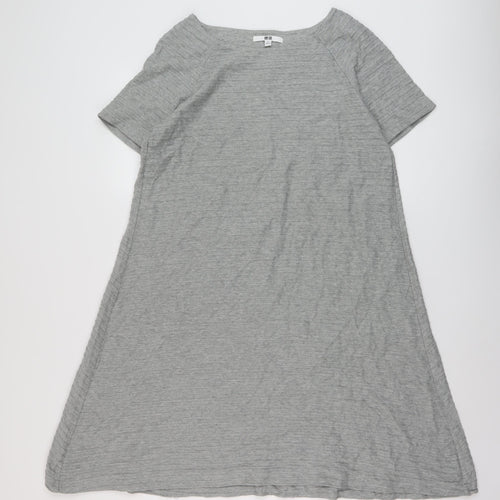 Uniqlo Womens Grey Cotton A-Line Size M Round Neck Pullover