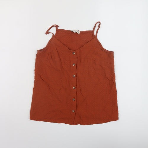 Warehouse Womens Brown Viscose Basic Tank Size 8 Sweetheart