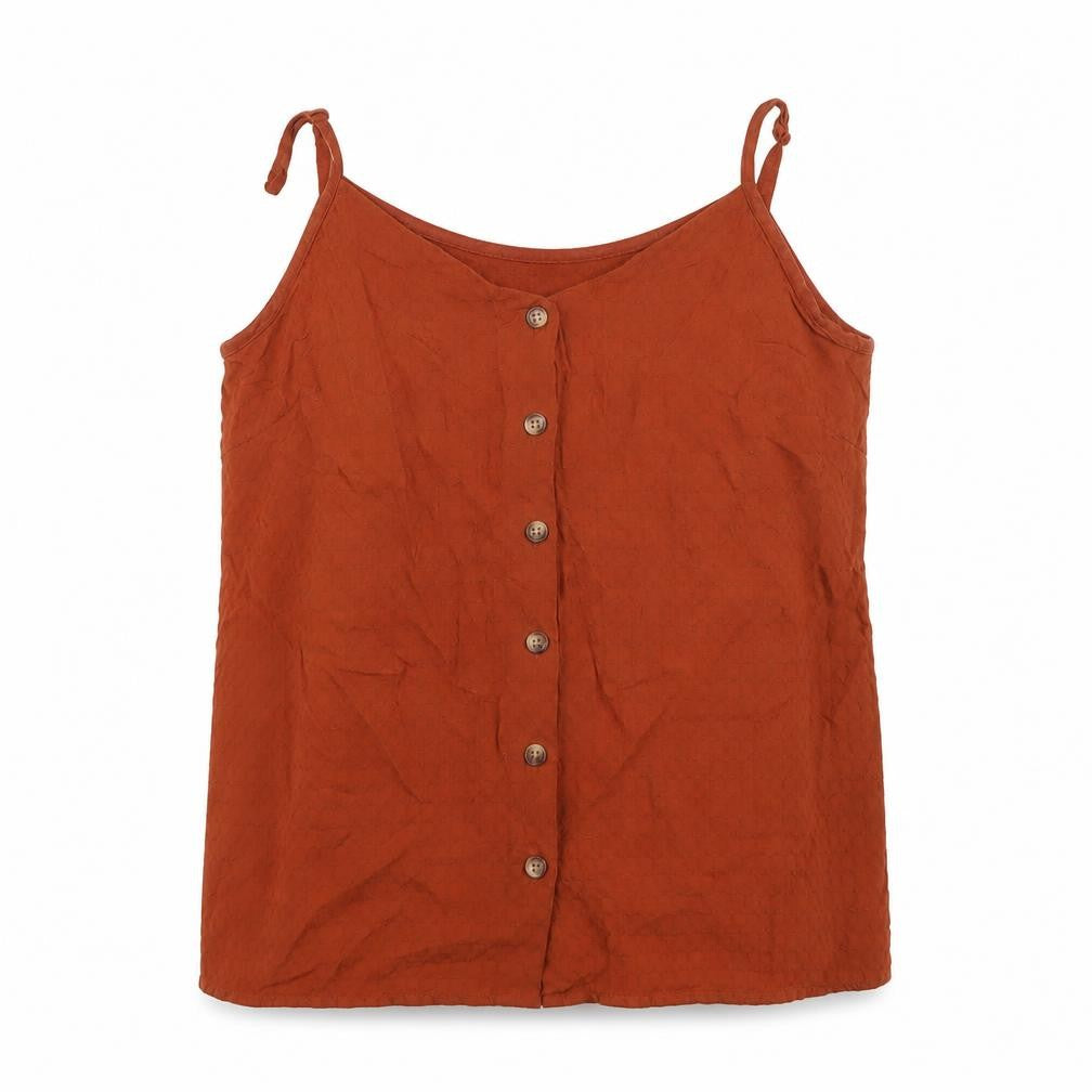 Warehouse Womens Brown Viscose Basic Tank Size 8 Sweetheart