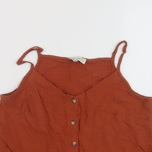 Warehouse Womens Brown Viscose Basic Tank Size 8 Sweetheart