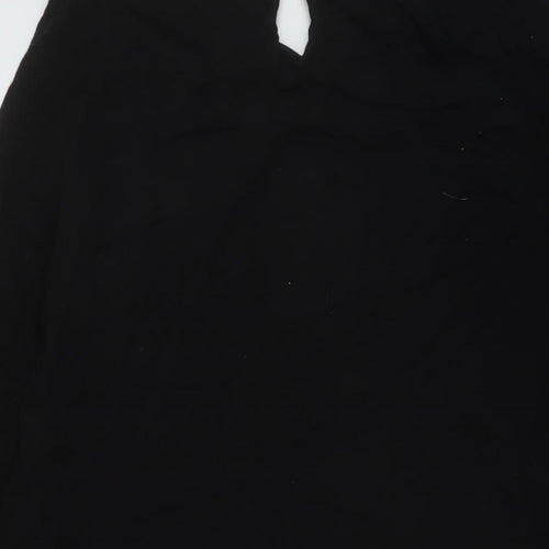 H&M Womens Black Viscose A-Line Size 8 Round Neck Button