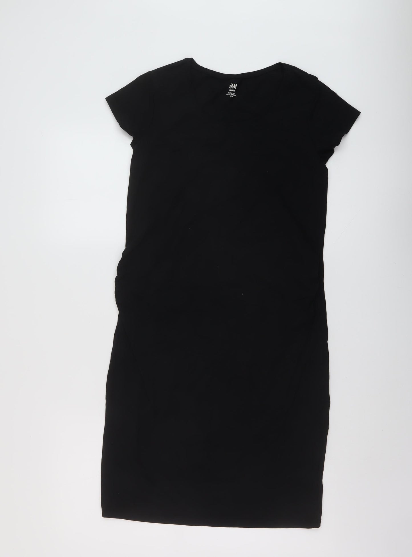 H&M Womens Black Cotton T-Shirt Dress Size M Round Neck Pullover