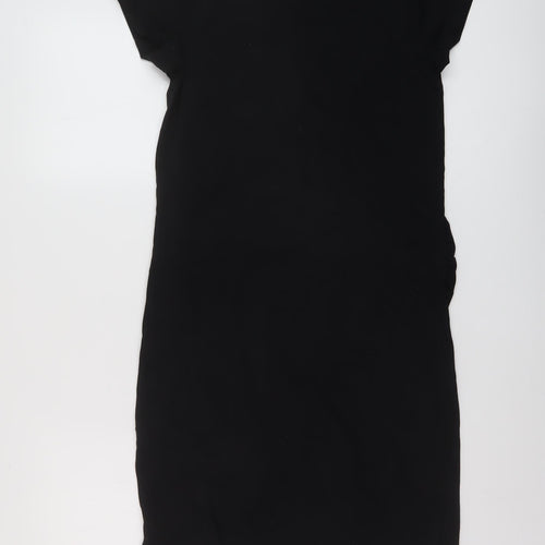 H&M Womens Black Cotton T-Shirt Dress Size M Round Neck Pullover