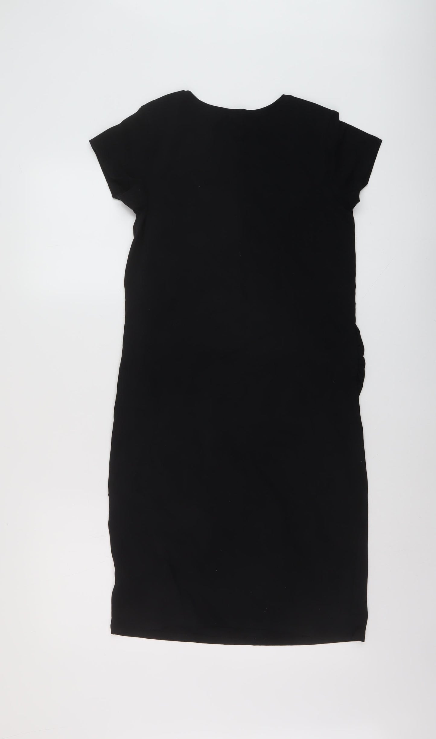 H&M Womens Black Cotton T-Shirt Dress Size M Round Neck Pullover