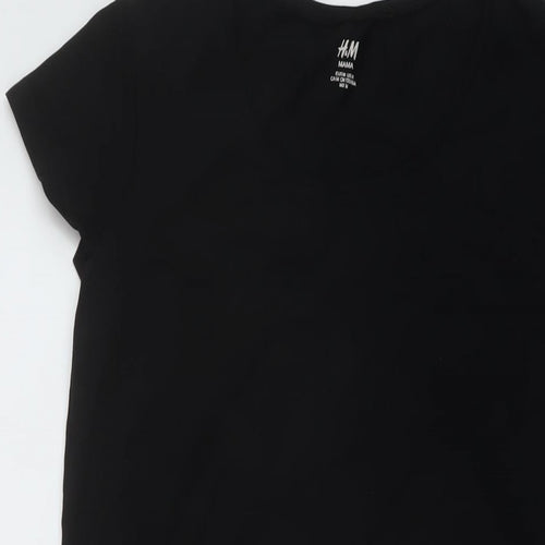 H&M Womens Black Cotton T-Shirt Dress Size M Round Neck Pullover