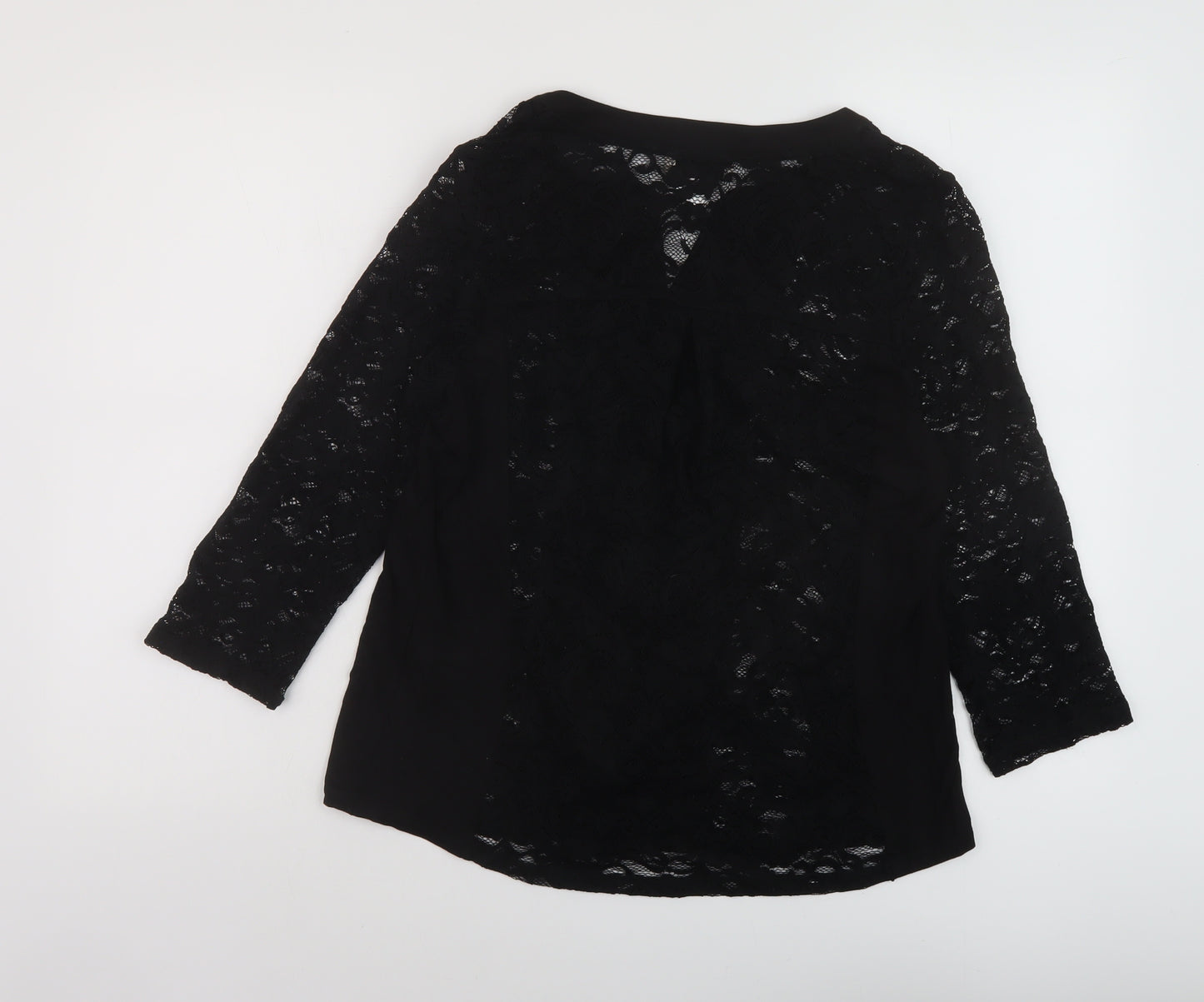 Per Una Womens Black Polyamide Basic Blouse Size 14 V-Neck
