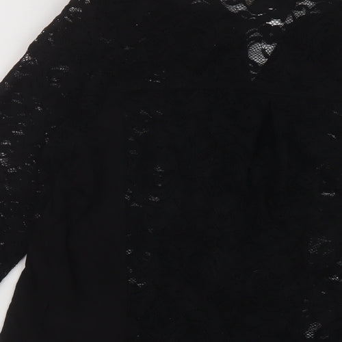 Per Una Womens Black Polyamide Basic Blouse Size 14 V-Neck