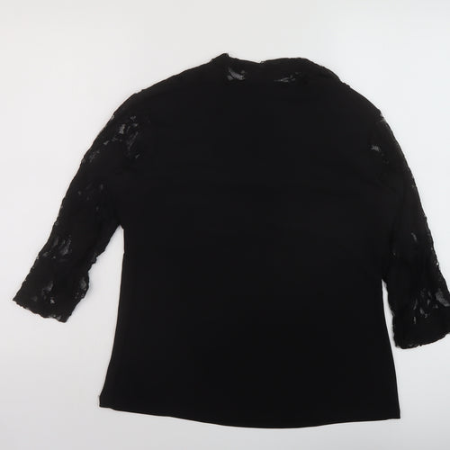 Wallis Womens Black Polyester Basic Blouse Size 16 Square Neck