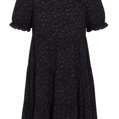 Apricot Womens Blue Animal Print Viscose A-Line Size 14 Round Neck Button