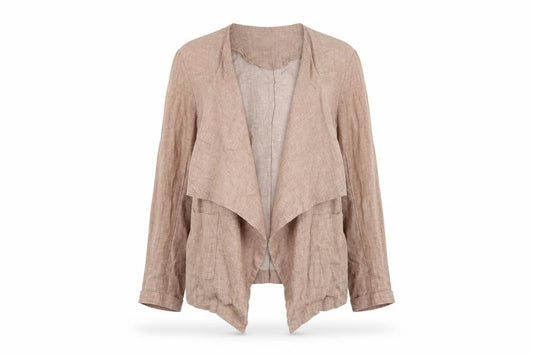 Front view of New L0ok women’s pink jacket, size UK 8