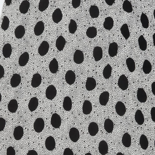 Marks and Spencer Womens Black Polka Dot Viscose A-Line Size 10 Round Neck Pullover