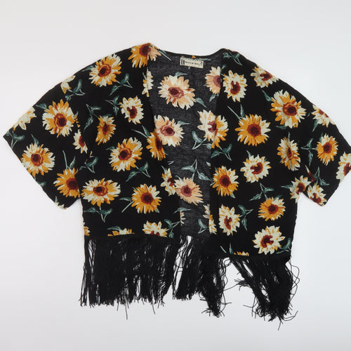 Hearts & Bows Womens Black Floral Viscose Cover Up Size M