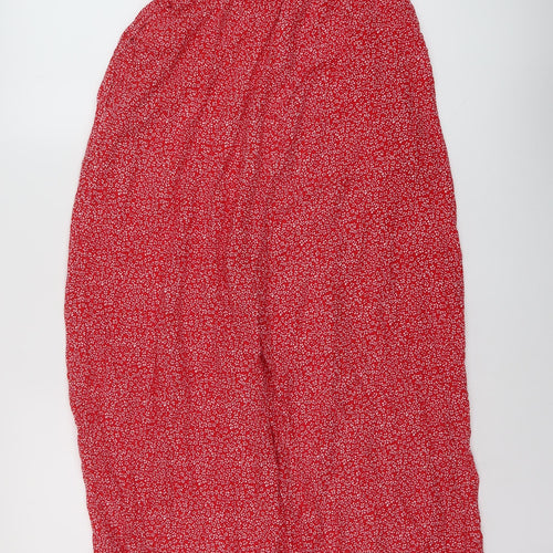 SBetro Womens Red Geometric Viscose Jumpsuit One-Piece Size XL Pullover