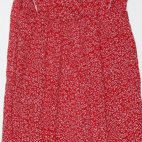 SBetro Womens Red Geometric Viscose Jumpsuit One-Piece Size XL Pullover