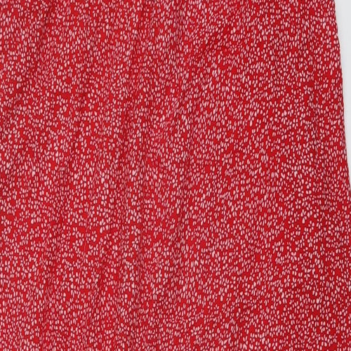 SBetro Womens Red Geometric Viscose Jumpsuit One-Piece Size XL Pullover