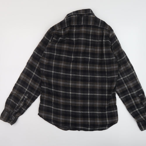 J.CREW Mens Brown Plaid Cotton Button-Up Size S Collared Button