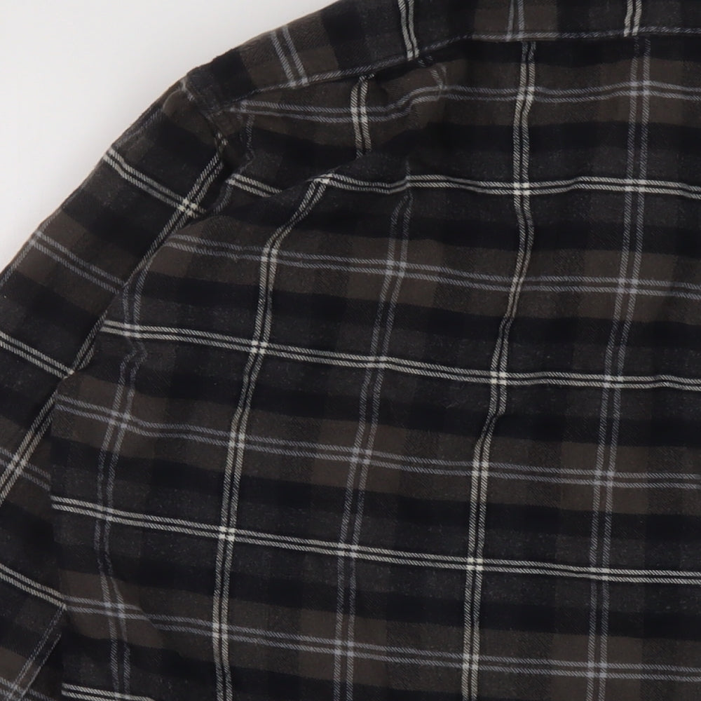 J.CREW Mens Brown Plaid Cotton Button-Up Size S Collared Button